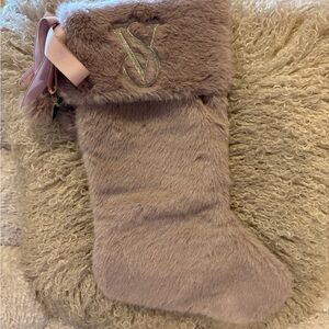 Victoria's Secret Blush Faux Fur Christmas Stocking